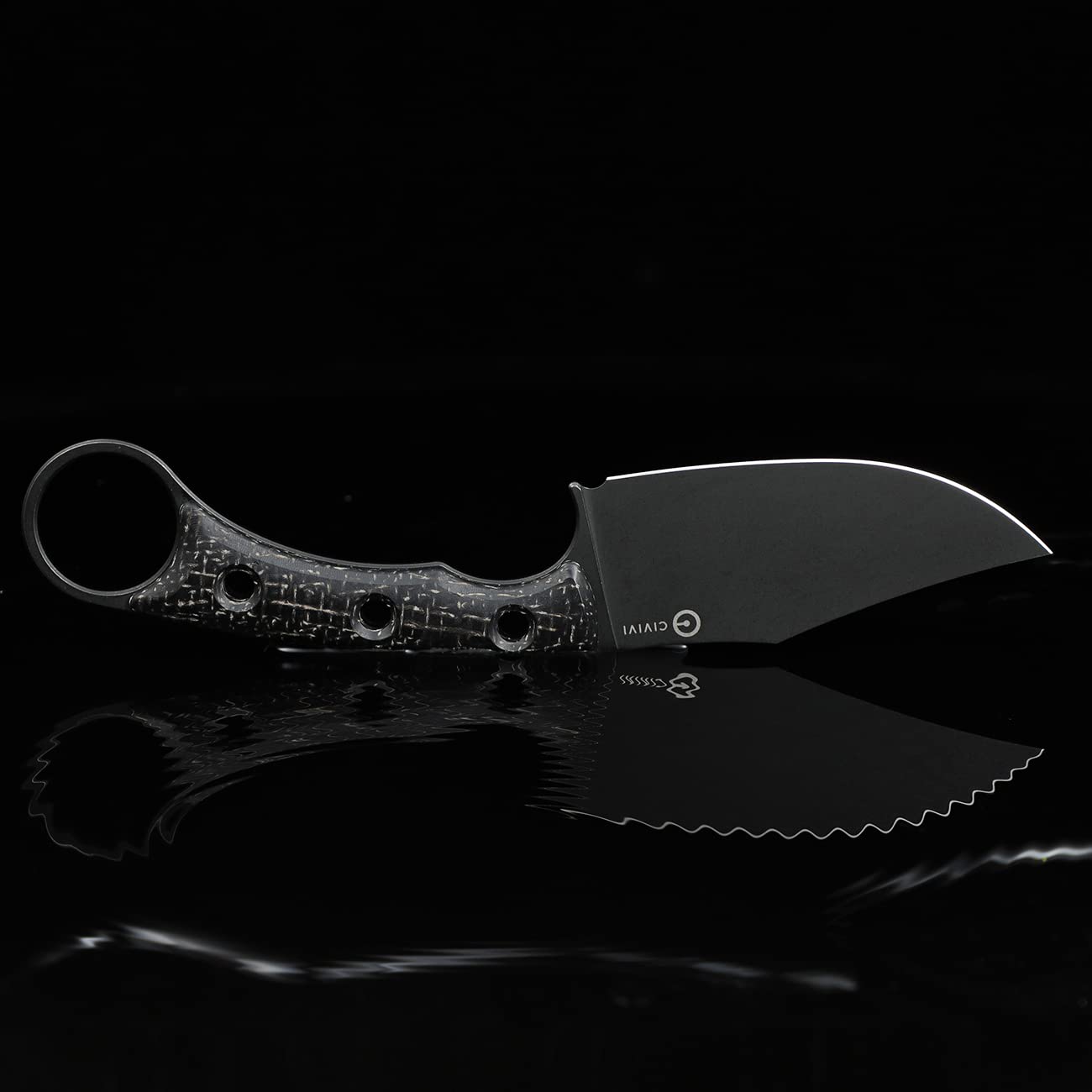CIVIVI Midwatch Fixed Blade Knife, 3.39" Blade, with Kydex Sheath and Black Tied Paracord Lanyard C20059B - Image 4